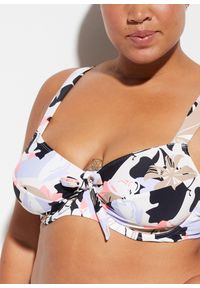 bonprix - Bikini minimizer (2 części). Kolor: biały. Materiał: materiał. Wzór: nadruk #3