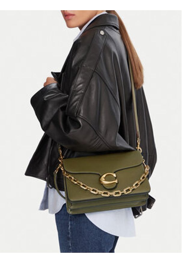 Coach Torebka CY919 Khaki. Kolor: brązowy. Materiał: skórzane