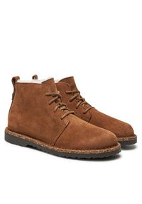 Birkenstock Botki Uppsala Mid Shearling 1028148 Brązowy. Kolor: brązowy. Materiał: zamsz, skóra