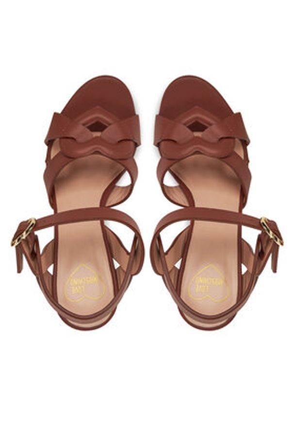 Love Moschino - LOVE MOSCHINO Sandały JA16069G1MIA0201 Brązowy. Kolor: brązowy. Materiał: skóra