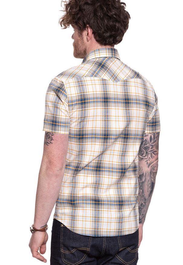 Lee - LEE SS WESTERN BRIGHT WHITE L640DKLJ 112115267. Okazja: na imprezę. Materiał: bawełna, jeans, materiał. Długość rękawa: krótki rękaw. Długość: krótkie. Wzór: aplikacja. Sezon: lato. Styl: klasyczny