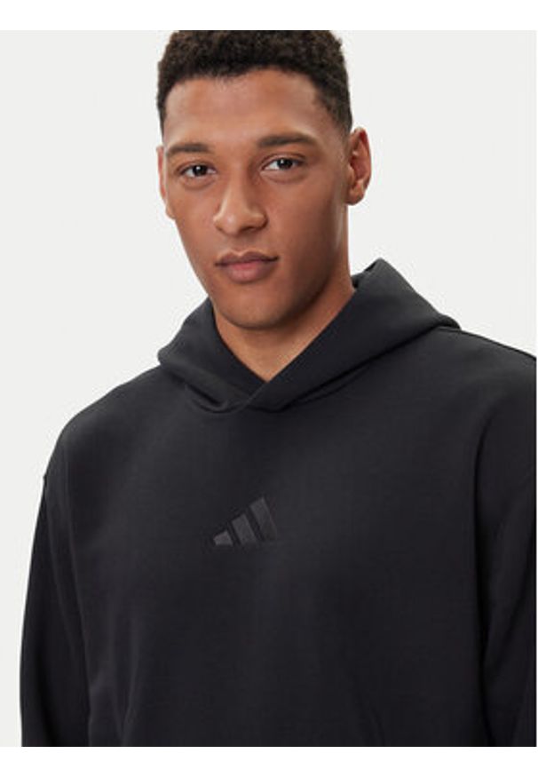 Adidas - adidas Bluza ALL SZN Fleece IX1253 Czarny Loose Fit. Kolor: czarny. Materiał: bawełna