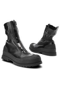 Czarne Botki Armodo Modne Obuwie Damskie. Zapięcie: zamek. Kolor: czarny. Materiał: materiał, skóra. Styl: elegancki #6