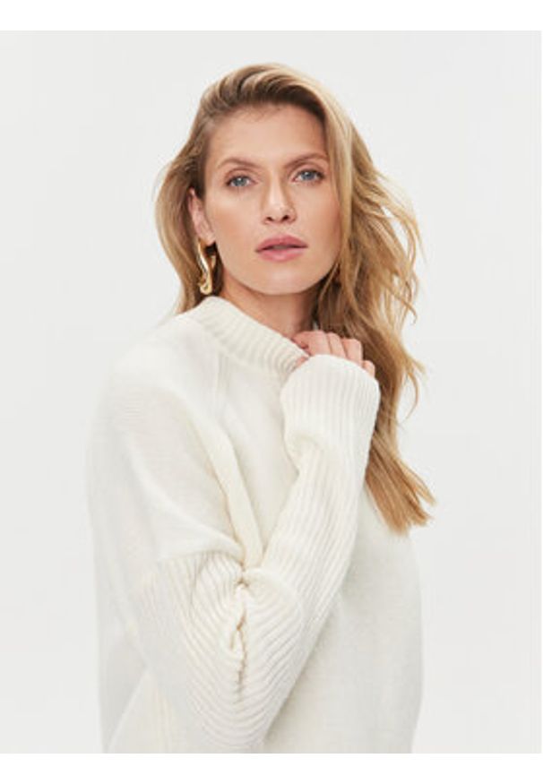 BOSS - Boss Sweter Foltin 50501575 Écru Relaxed Fit. Materiał: wełna