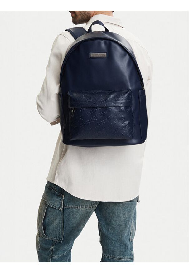 Guess Jeans Plecak CWBEO-GUESS-B-002-09 Granatowy. Kolor: niebieski. Materiał: skóra