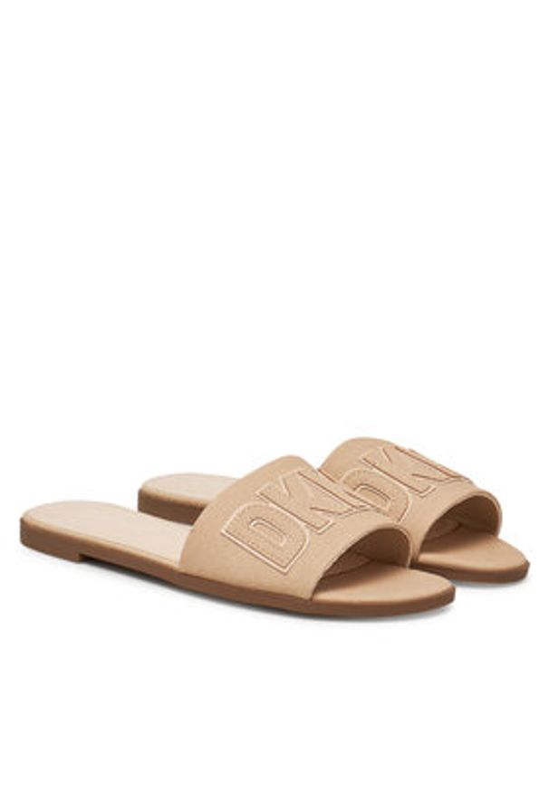 DKNY Klapki Willow K1500528 Beżowy. Kolor: beżowy. Materiał: materiał