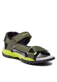 Geox Sandały J Borealis Boy J450RE 01411 C0914 D Khaki. Kolor: brązowy. Materiał: materiał #3