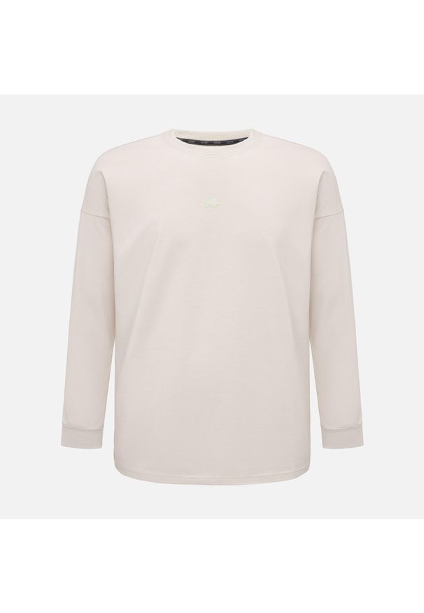 Longsleeve oversize DZIK® beżowy. Kolor: beżowy. Materiał: materiał. Długość rękawa: długi rękaw