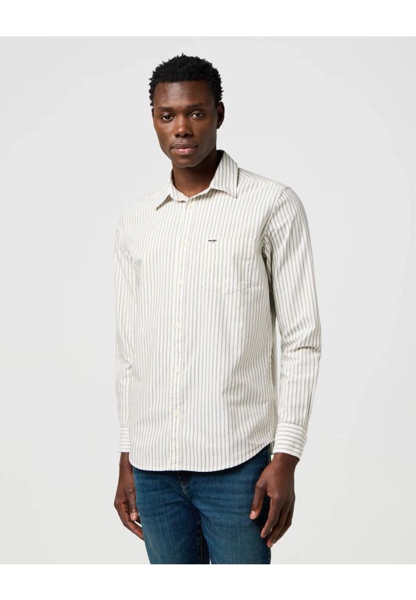 Wrangler - MESKA KOSZULA WRANGLER 1 PKT SHIRT GREEN OXFORD 112371616