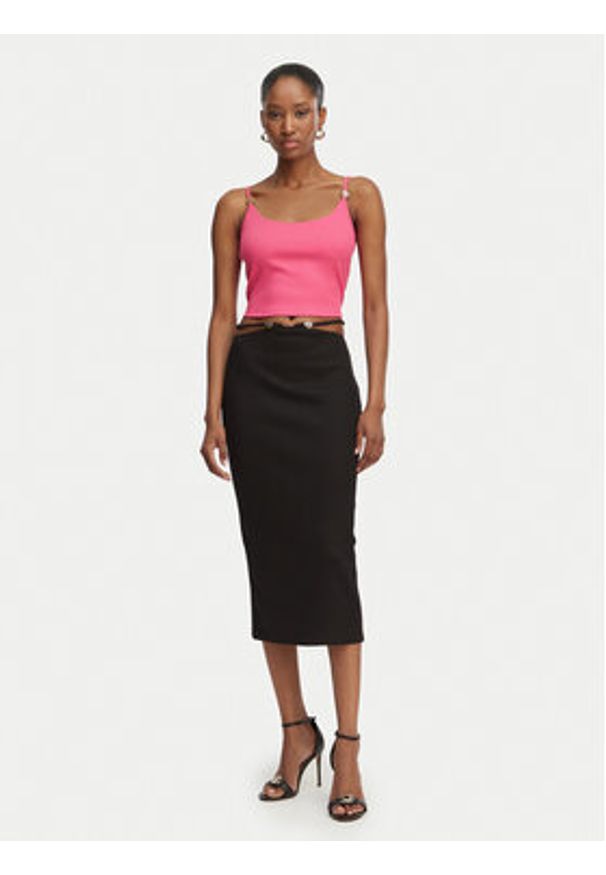 Guess Top E6GP01 KG322 Różowy Slim Fit. Kolor: różowy. Materiał: syntetyk