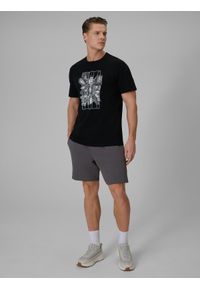 4f - 4F T-shirt regular z nadrukiem męski - czarny XL. Okazja: na co dzień. Kolor: czarny. Materiał: dzianina, bawełna, materiał. Wzór: nadruk. Styl: casual, klasyczny #2