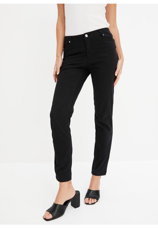 bonprix - Spodnie ze stretchem. Kolor: czarny