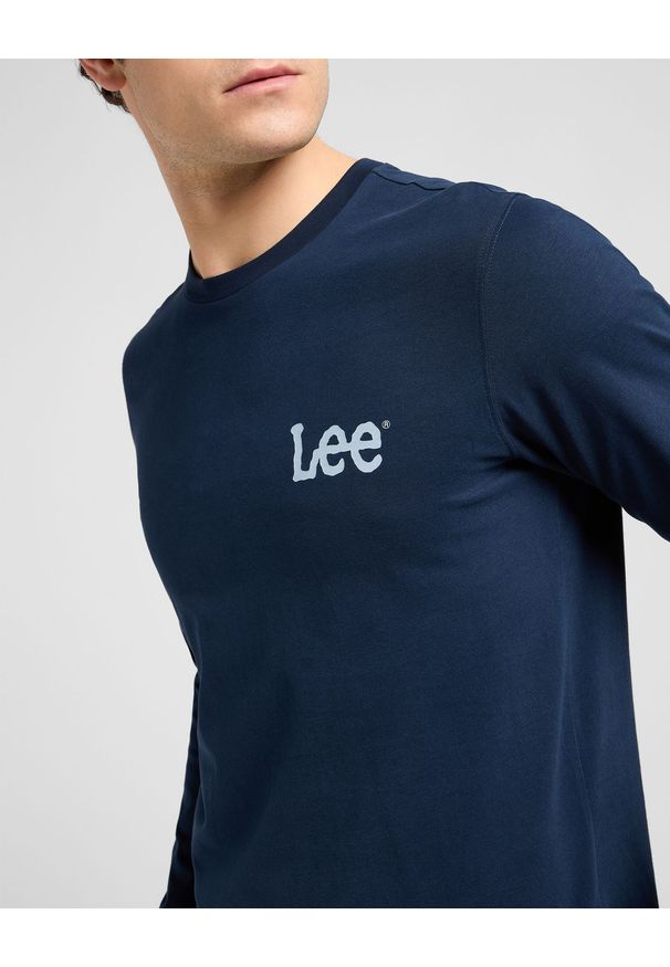 Lee - MESKA KOSZULKA LEE LS WOBBLY LEE TEE RIVET NAVY 112372359