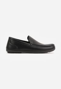 Born2be - Czarne Półbuty Typu Mokasyny z Ozdobnym Przeszyciem Gildal. Okazja: na co dzień. Zapięcie: pasek. Kolor: czarny. Materiał: jeans, materiał. Styl: casual, klasyczny #1
