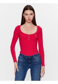 Guess Bluzka W2YP46 KBCO2 Różowy Slim Fit. Kolor: różowy. Materiał: wiskoza #1