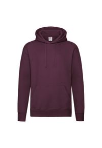 FRUIT OF THE LOOM - Męska Bluza Z Kapturem Premium. Typ kołnierza: kaptur. Kolor: czerwony, wielokolorowy, brązowy