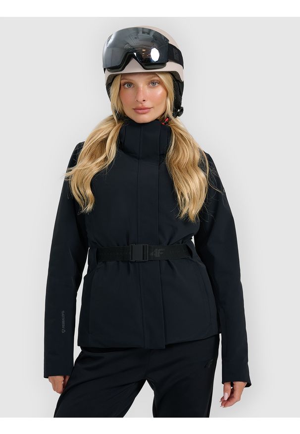 4f - 4F Kurtka narciarska membrana Dermizax 20000 damska - czarna S. Typ kołnierza: kołnierzyk stójkowy. Kolor: czarny. Sezon: zima