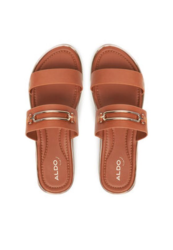 Aldo Klapki Lagoon 13749052 Brązowy. Kolor: brązowy. Materiał: skóra