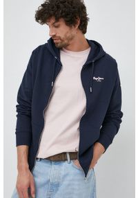Pepe Jeans bluza bawełniana Edward męska kolor granatowy z kapturem z nadrukiem. Okazja: na co dzień. Typ kołnierza: kaptur. Kolor: niebieski. Materiał: bawełna. Wzór: nadruk. Styl: casual #4
