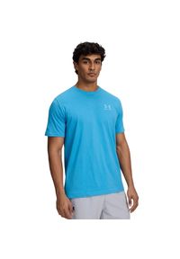 Under Armour - T-shirt Męski Logo. Kolor: niebieski, wielokolorowy, biały. Sport: turystyka piesza