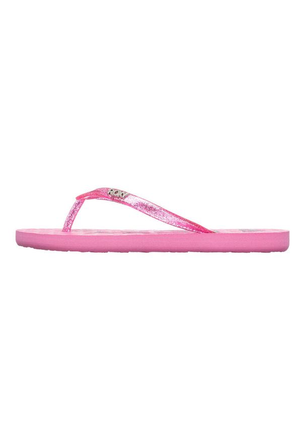 Roxy - Klapki dla Dziewczynki VIVA SPARKLE. Kolor: czerwony. Materiał: guma, syntetyk. Wzór: paski