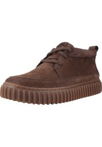 Clarks - Buty CLARKS TORHILL HI Brązowy. Kolor: brązowy. Materiał: tkanina, skóra. Sport: turystyka piesza