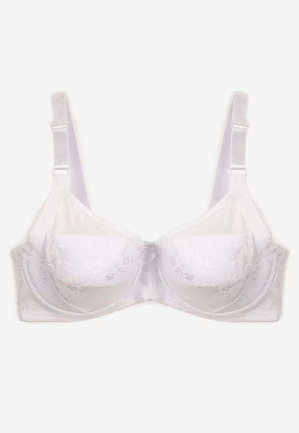 Born2be - Biały Biustonosz Koronkowy Typu Full Cup Vikoni. Kolor: biały. Materiał: koronka. Wzór: koronka