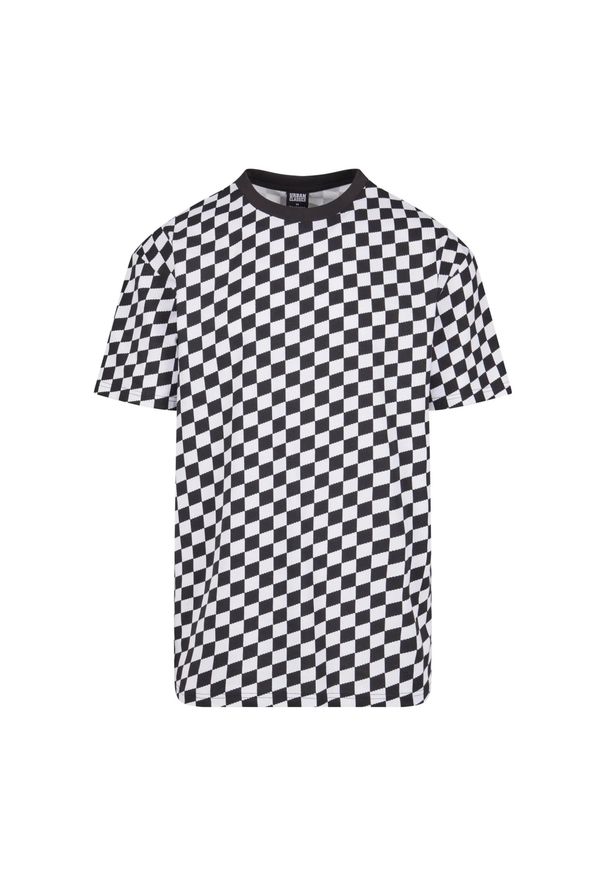 Urban Classics - T-shirt Męski W Kratkę Oversized. Kolor: biały, wielokolorowy, czarny. Wzór: kratka