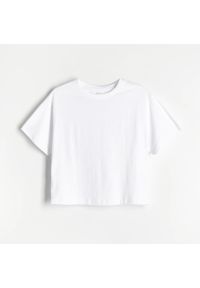 Reserved - T-shirt z napisem - Biały. Kolor: biały. Wzór: napisy #1