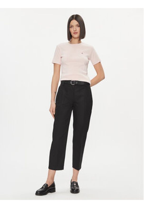 TOMMY HILFIGER - Tommy Hilfiger Chinosy WW0WW40504 Czarny Straight Fit. Kolor: czarny. Materiał: bawełna