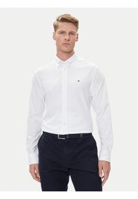 TOMMY HILFIGER - Tommy Hilfiger Koszula Performance MW0MW39418 Biały Slim Fit. Kolor: biały. Materiał: bawełna