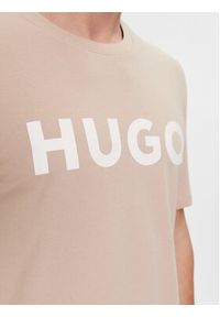 Hugo T-Shirt Dulivio 50467556 Beżowy Regular Fit. Kolor: beżowy. Materiał: bawełna