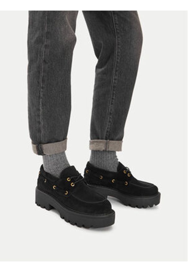 Badura Loafersy EO-AZALEA-8126-25 Czarny. Kolor: czarny. Materiał: skóra, zamsz