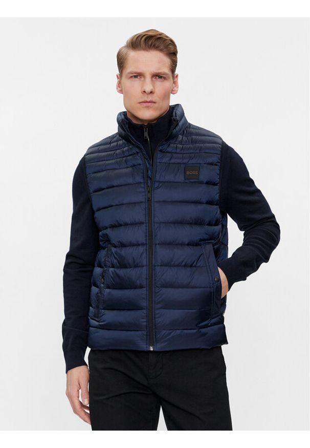 BOSS Bezrękawnik Odeno1 50505255 Granatowy Slim Fit. Kolor: niebieski. Materiał: syntetyk. Długość rękawa: bez rękawów