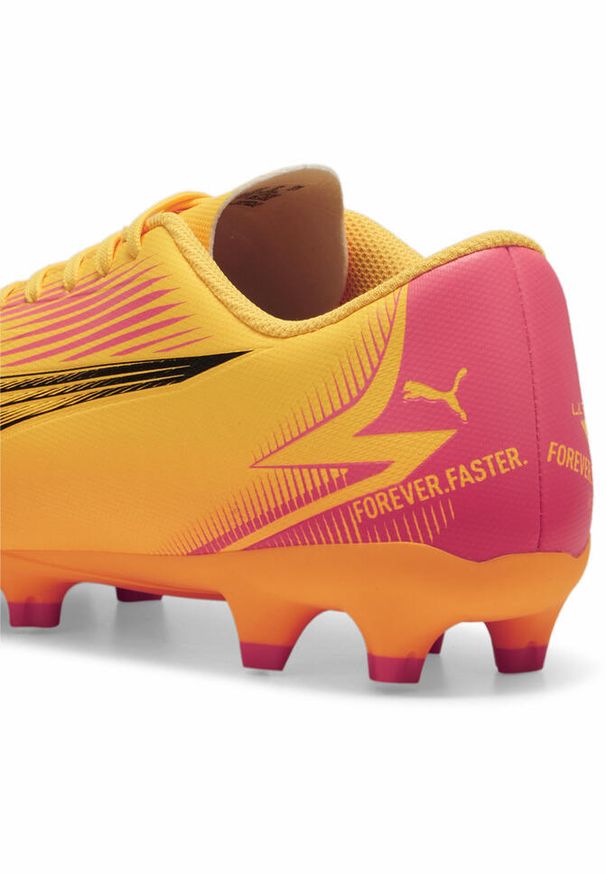 Puma - Buty piłkarskie ULTRA PLAY FG/AG PUMA Sun Stream Black Sunset Glow Orange Pink. Zapięcie: sznurówki. Kolor: wielokolorowy, różowy, czarny. Materiał: materiał, syntetyk. Szerokość cholewki: normalna. Wzór: aplikacja, nadruk. Sport: piłka nożna