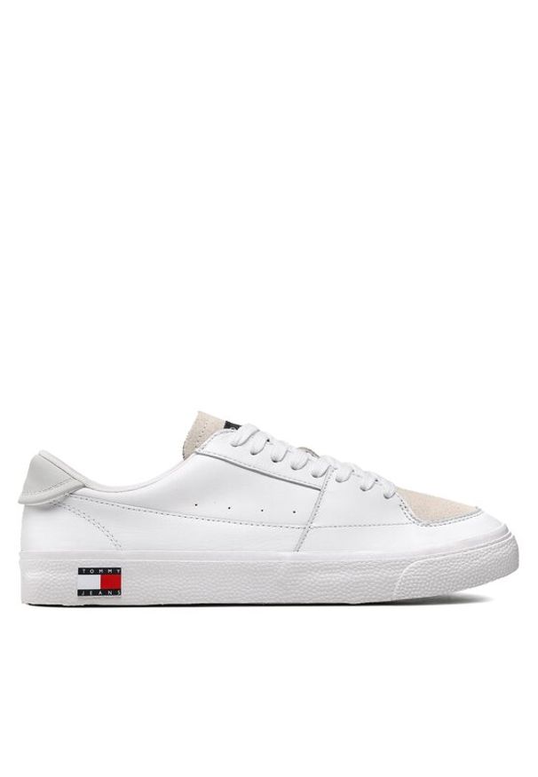 Tommy Jeans Sneakersy Vulcanized Ess EM0EM01106 Biały. Kolor: biały. Materiał: skóra