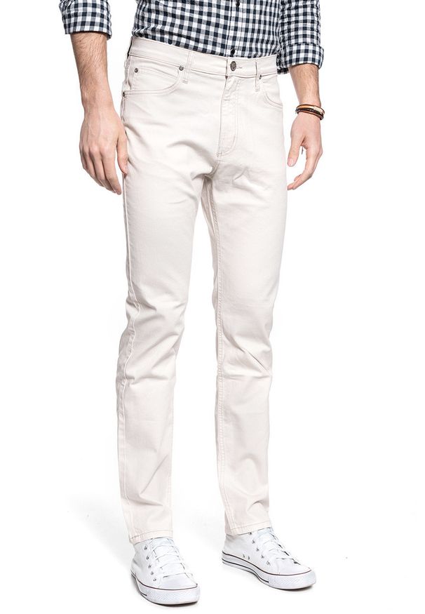 Lee - LEE RIDER MĘSKIE SPODNIE JEANSOWE WHITE SAND L701LB15 112117560. Materiał: jeans