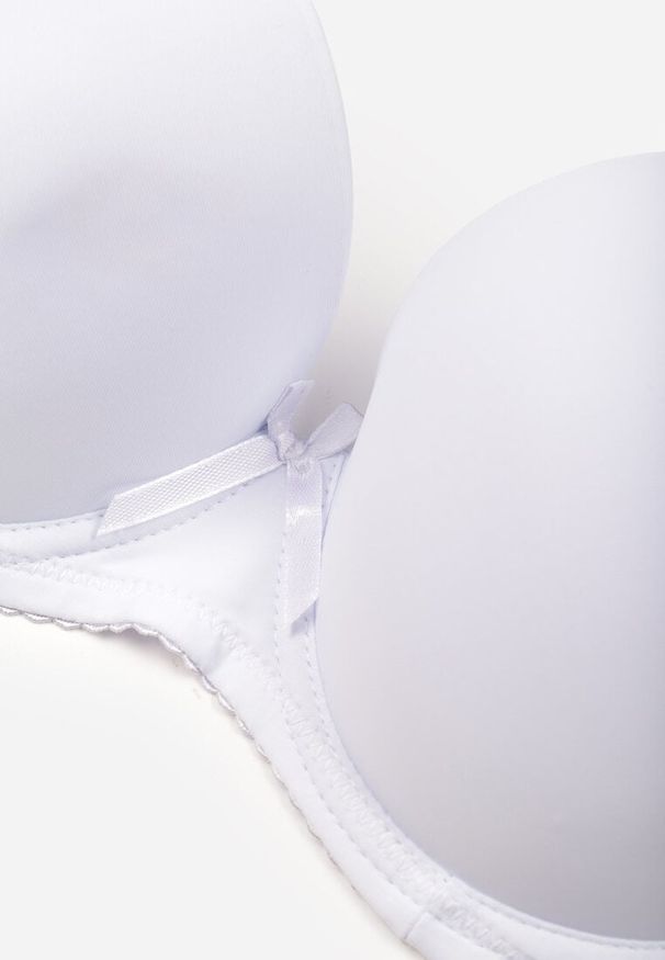 Renee - Biały Gładki Biustonosz o Klasycznym Fasonie Arriethia. Kolor: biały. Wzór: gładki