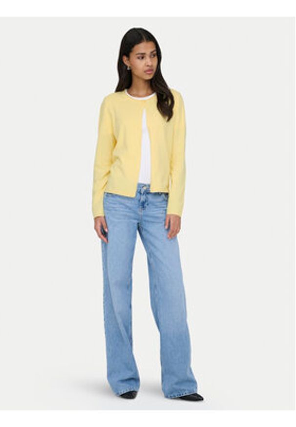 only - ONLY Kardigan Loyal 15371151 Żółty Regular Fit. Kolor: żółty. Materiał: syntetyk