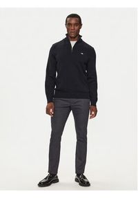 GANT - Gant Sweter Casual Cotton Half Zip 8030170 Czarny Regular Fit. Okazja: na co dzień. Kolor: czarny. Materiał: bawełna. Styl: casual #2
