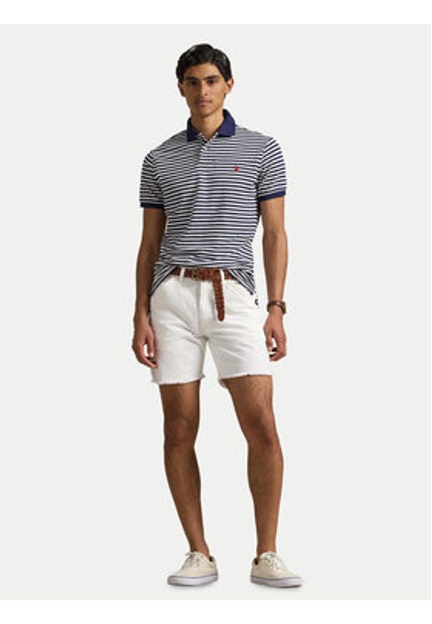 Polo Ralph Lauren Polo 710956682001 Granatowy Custom Slim Fit. Typ kołnierza: polo. Kolor: niebieski. Materiał: bawełna
