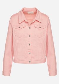 Born2be - Różowa Bawełniana Kurtka Jeansowa Zapinana na Metalowe Guziki Auratia. Okazja: na co dzień, na spacer. Kolor: różowy. Materiał: jeans, bawełna. Długość rękawa: długi rękaw. Długość: długie. Styl: klasyczny, casual #6