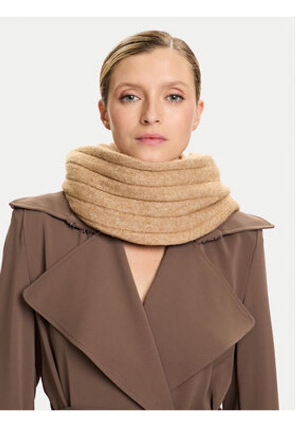 TOMMY HILFIGER - Tommy Hilfiger Szalik Flag Fluffy AW0AW17787 Beżowy. Kolor: beżowy. Materiał: poliester