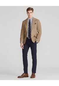 Ralph Lauren - RALPH LAUREN - Granatowe spodnie chinos Slim Fit. Okazja: na co dzień. Kolor: niebieski. Materiał: elastan, bawełna, materiał. Styl: casual, elegancki, klasyczny