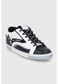 Karl Lagerfeld buty skórzane SKOOL KL60134.010 kolor biały. Nosek buta: okrągły. Zapięcie: sznurówki. Kolor: biały. Materiał: skóra. Obcas: na obcasie. Wysokość obcasa: niski #2