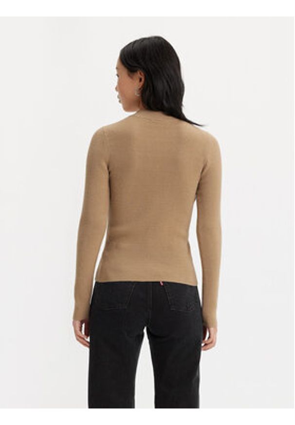 Levi's® Sweter A0719-0017 Beżowy Slim Fit. Kolor: beżowy. Materiał: bawełna