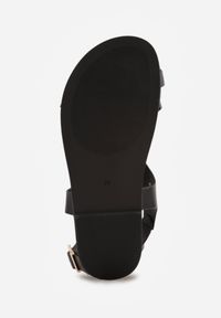 Renee - Czarne Sandały w Stylu Japonek VICES z Paskiem na Palec i Zdobieniem Lilvia. Okazja: na imprezę, na co dzień. Zapięcie: pasek. Kolor: czarny. Materiał: satyna. Wzór: aplikacja. Sezon: lato. Styl: casual, elegancki #6