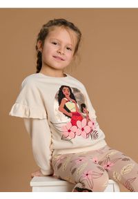 Sinsay - Bluza Disney Vaiana 2 - kremowy. Kolor: kremowy. Materiał: bawełna. Wzór: motyw z bajki