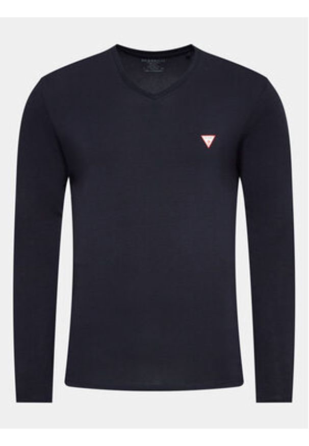 Guess Longsleeve M2YI08 J1314 Granatowy Slim Fit. Kolor: niebieski. Materiał: bawełna. Długość rękawa: długi rękaw