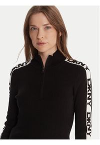 DKNY Sweter P5MSAY01 Czarny Slim Fit. Kolor: czarny. Materiał: wiskoza